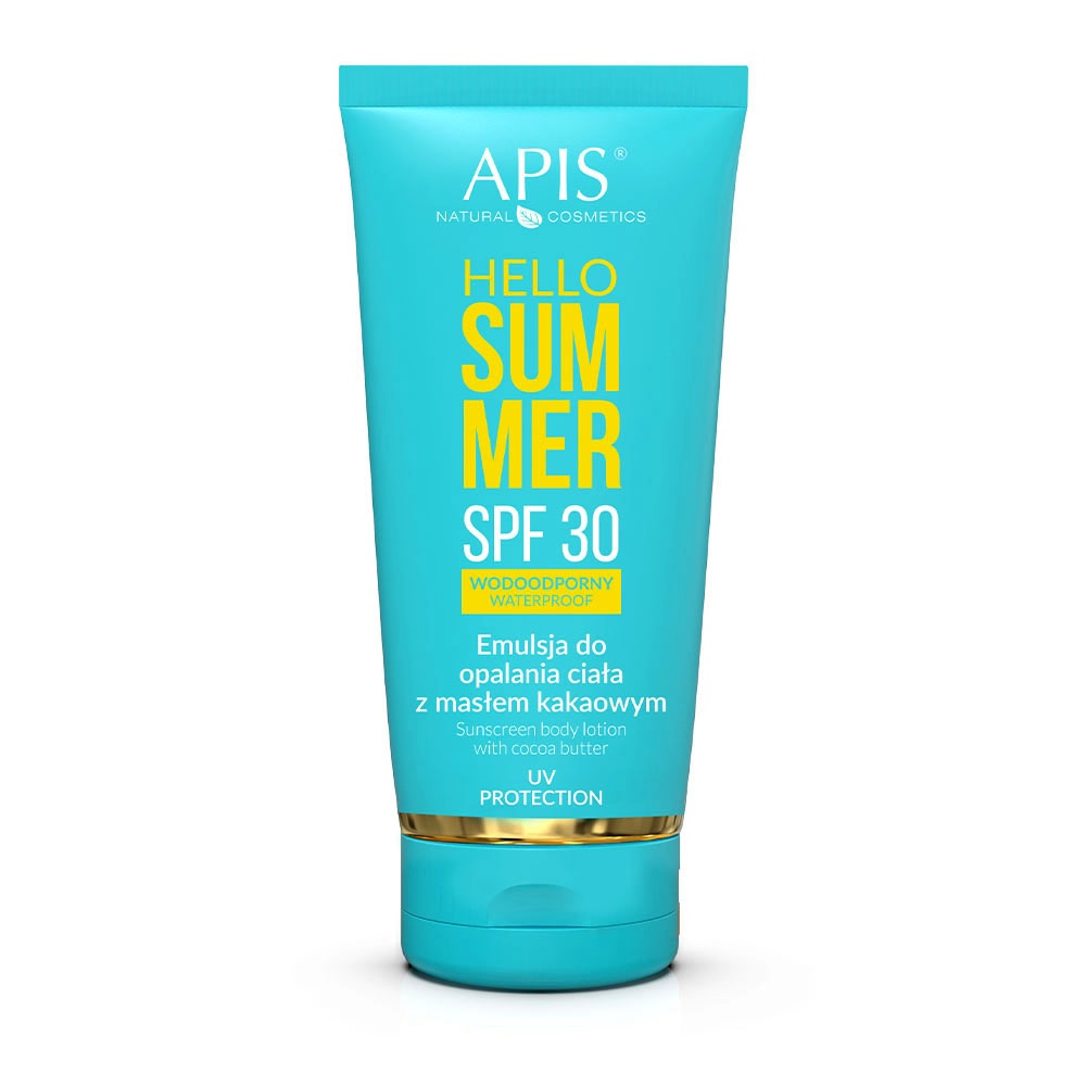 Apis Hello Summer SPF 30 Wodoodporny balsam do ciała z filtrem przeciwsłonecznym i masłem kakaowym 200 ml