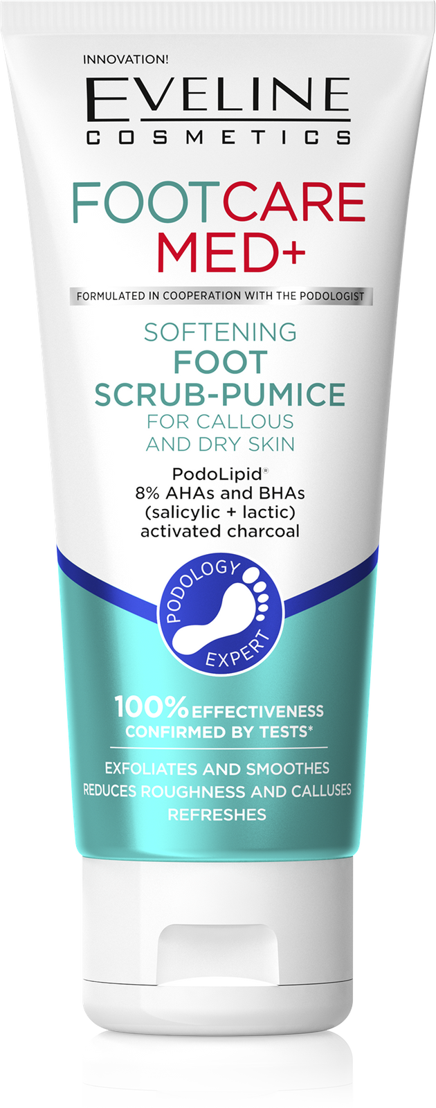 Eveline Foot Care Med+ Softening Foot Scrub-Pumice for Callous and Dry Skin 100ml