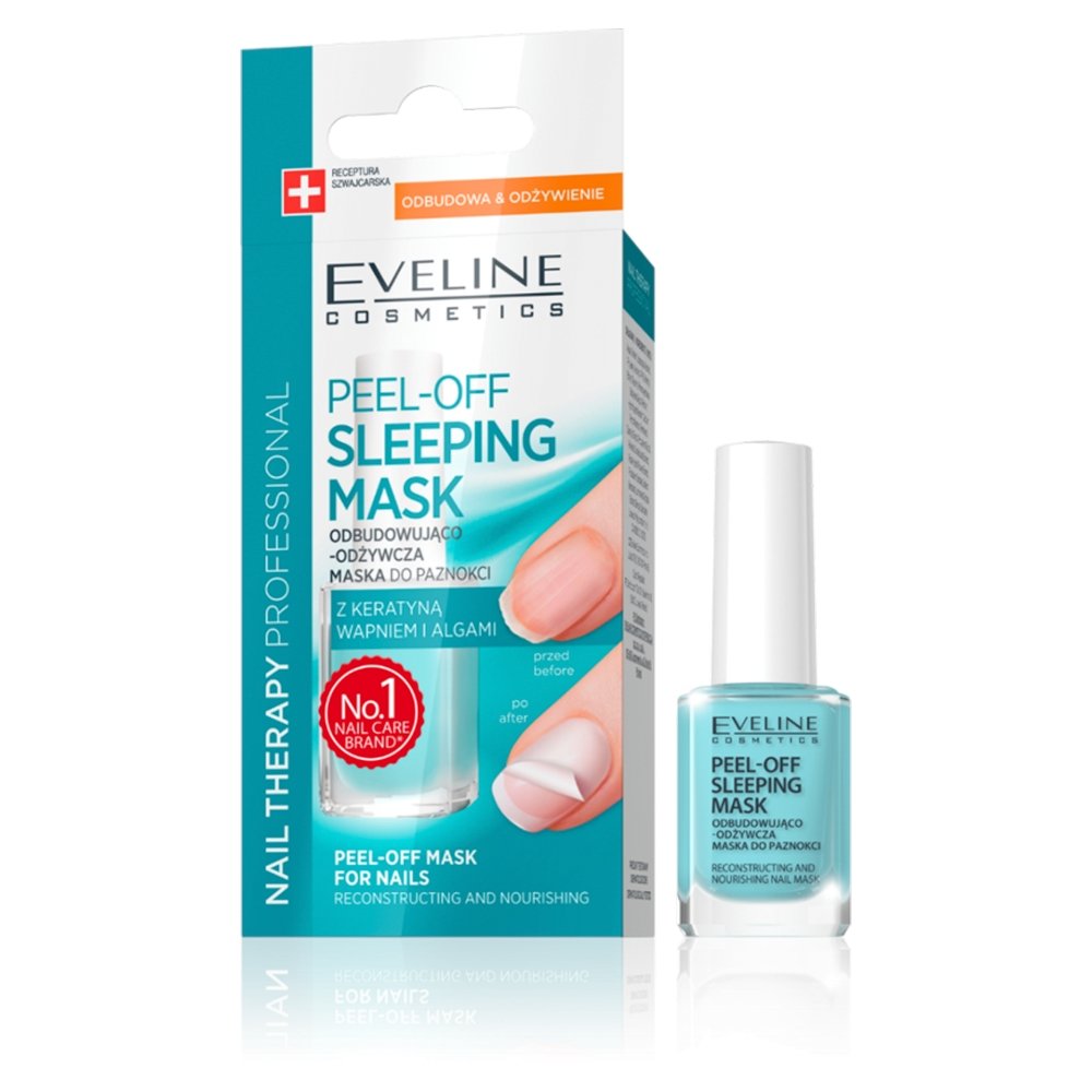 Eveline Nail Therapy Pell Off Sleeping Mask Rebuilding Nourishing Nail Mask Hard Nails 12ml