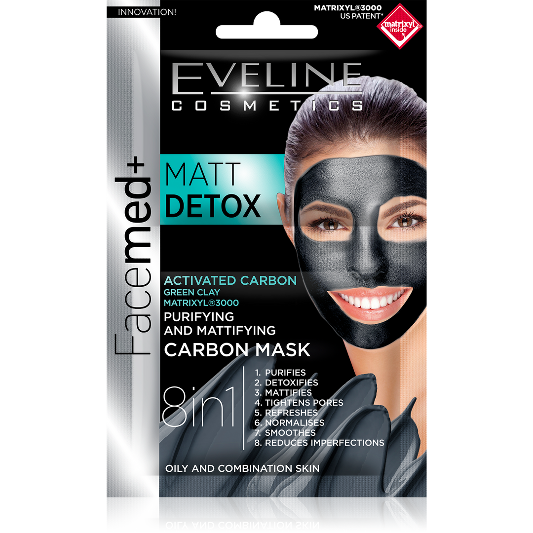 Eveline FaceMed + Mat Detox 8in1 Cleansing Mattifying Carbon Mask 2x5ml