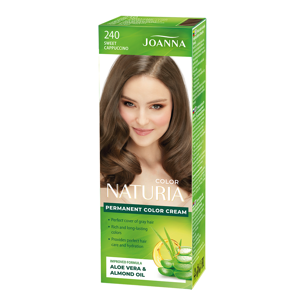 Joanna Naturia Permanent Hair Color Dye Care Shine No. 240 Sweet Cappuccino 100ml