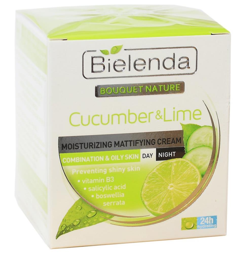 Bielenda Cucumber &amp; Lime Mattifying Combination Oily Skin Cream Dzień/Noc 50ml