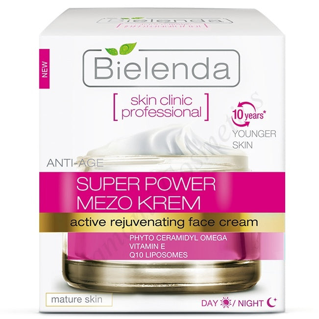 Bielenda Skin Clinic Professional Super Power Mezo Anti-Age Aktywnie Odmładzający Krem na Dzień i Noc 50ml