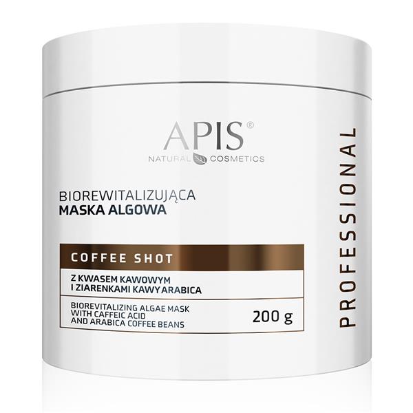 Apis Professional Coffee Shot Biorewitalizująca maska ​​algowa z kwasem kawowym i ziarnami kawy Arabica 200g