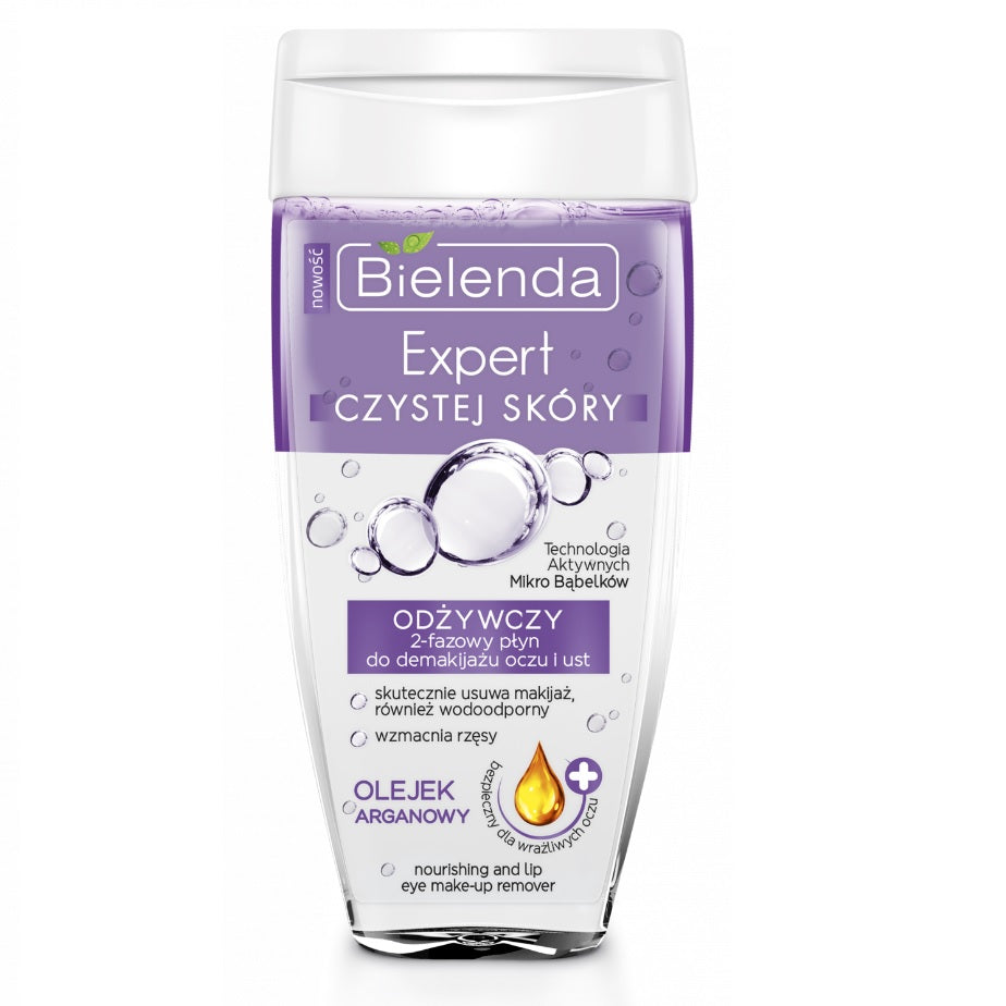 Bielenda Clean Skin Expert Nourishing 2-Phase Eye and Lip Make Up Remover z olejkiem arganowym 150ml