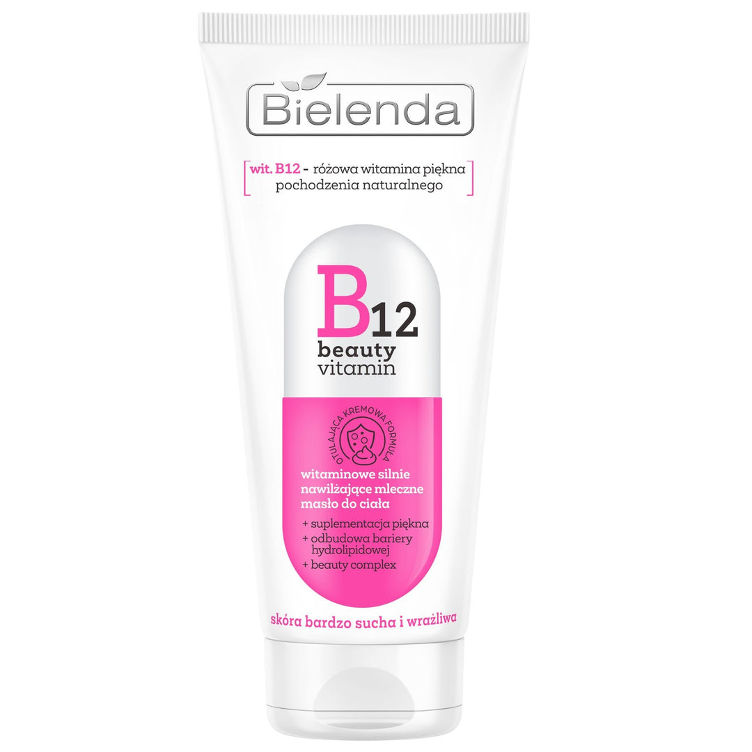 Bielenda B12 Beauty Vitamin Silnie nawilżające mleczne masło do ciała 200ml