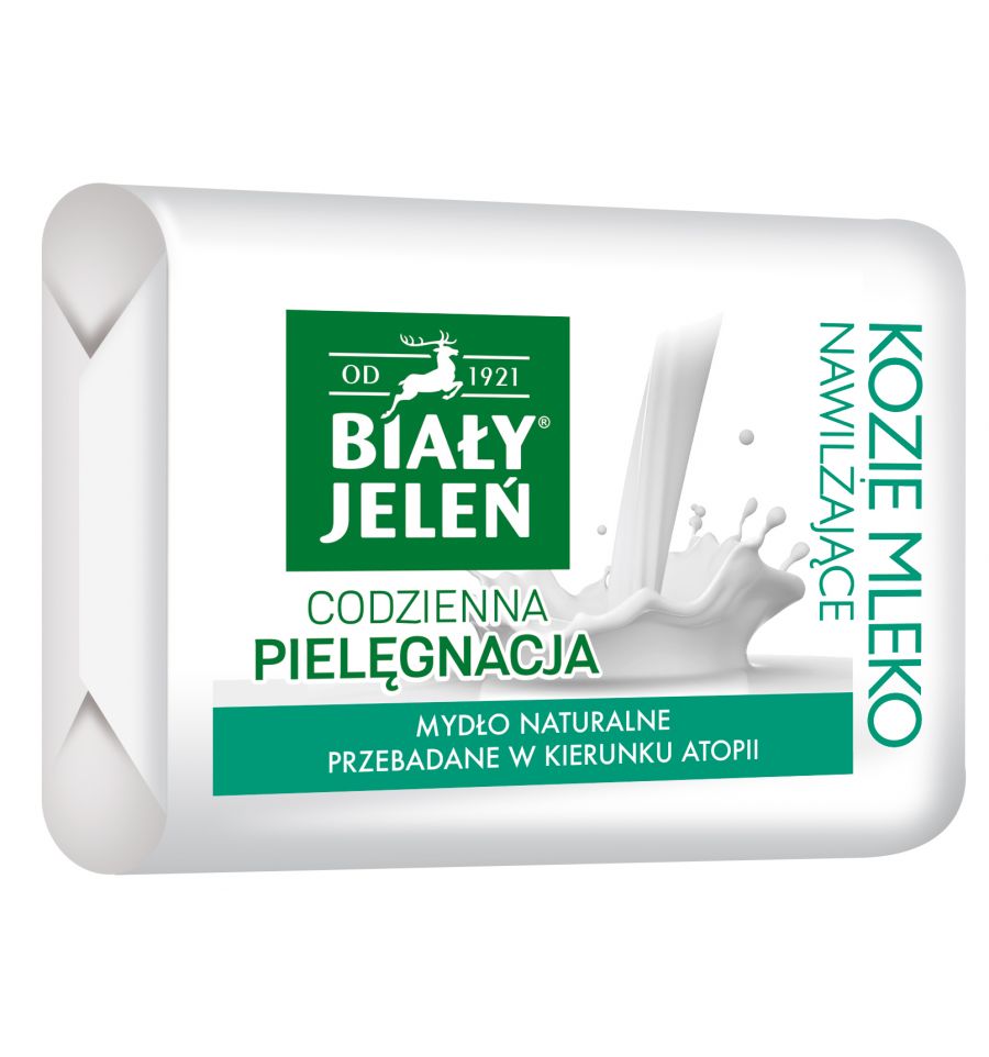 Biały Jeleń - Premium - Hipoalergiczne MYDŁO NATURALNE Z KOZIM MLEKIEM (jasnozielony) KOSTKA 100g 5900133009527