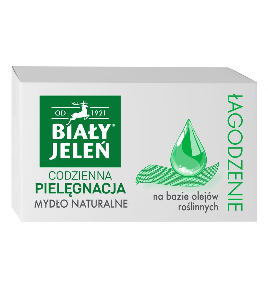 Biały Jeleń - Kojący - Hipoalergiczne MYDŁO NATURALNE na bazie olejów roślinnych KOSTKA 85g 5900133012770