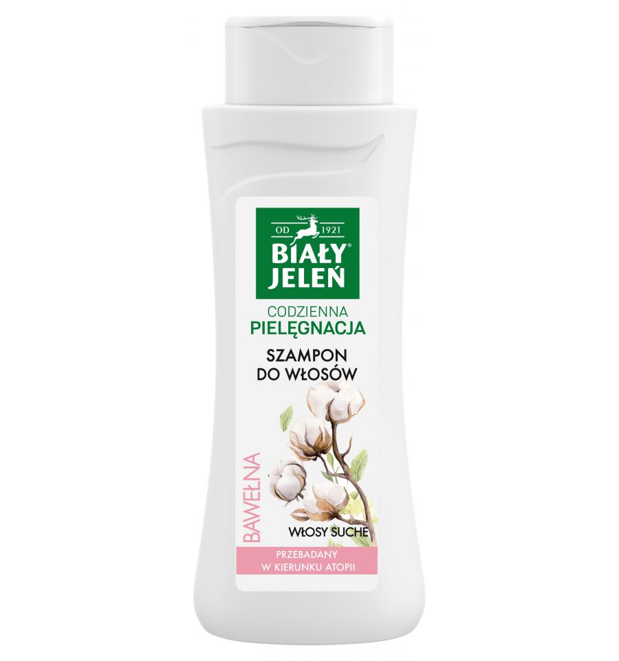 Biały Jeleń  - Hypoallergenic SHAMPOO with PURE COTTON for dry, sensitive and prone to allergies skin 300ml 5900133006052