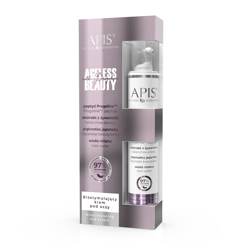 Apis Ageless Beauty Bio-Stimulating Eye Cream przeciwstarzeniowy z peptydem progeliny 10 ml
