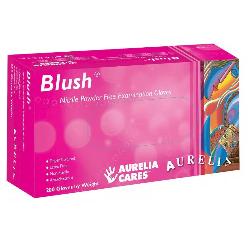 Aurelia Blush Ultra Cienkie Rękawice Do Badania Pudrowe Bez Lateksu Rozmiar XS 200 szt