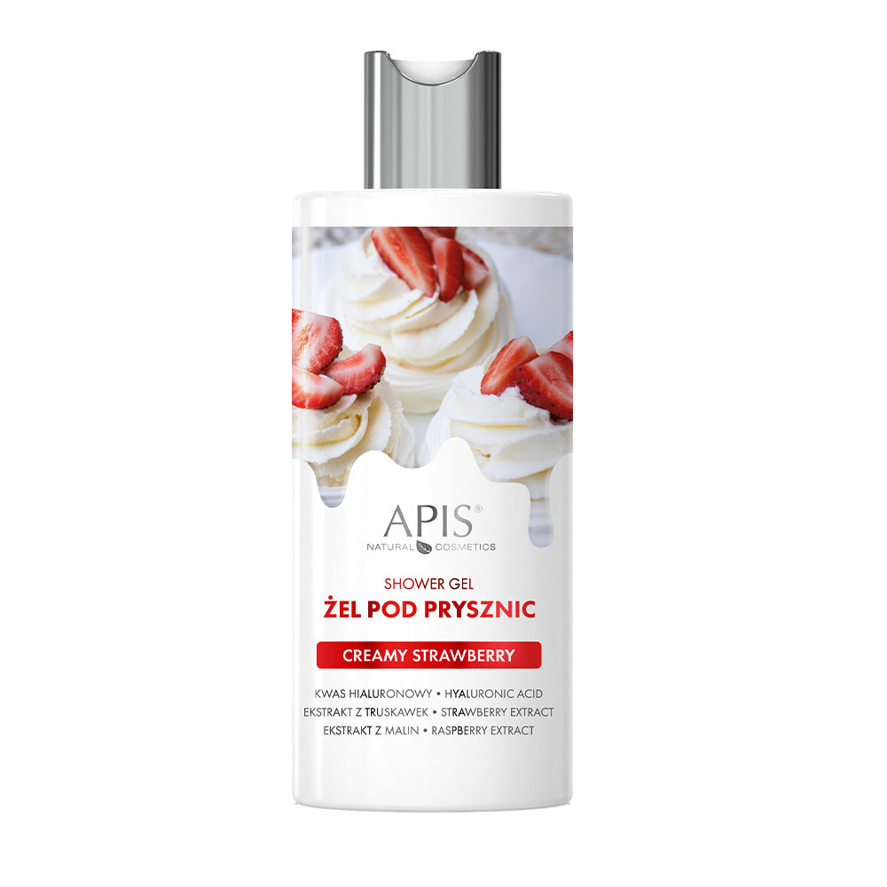 Apis Strawberry Cream Shower Gel z kwasem hialuronowym, ekstraktem z truskawek i malin 300ml