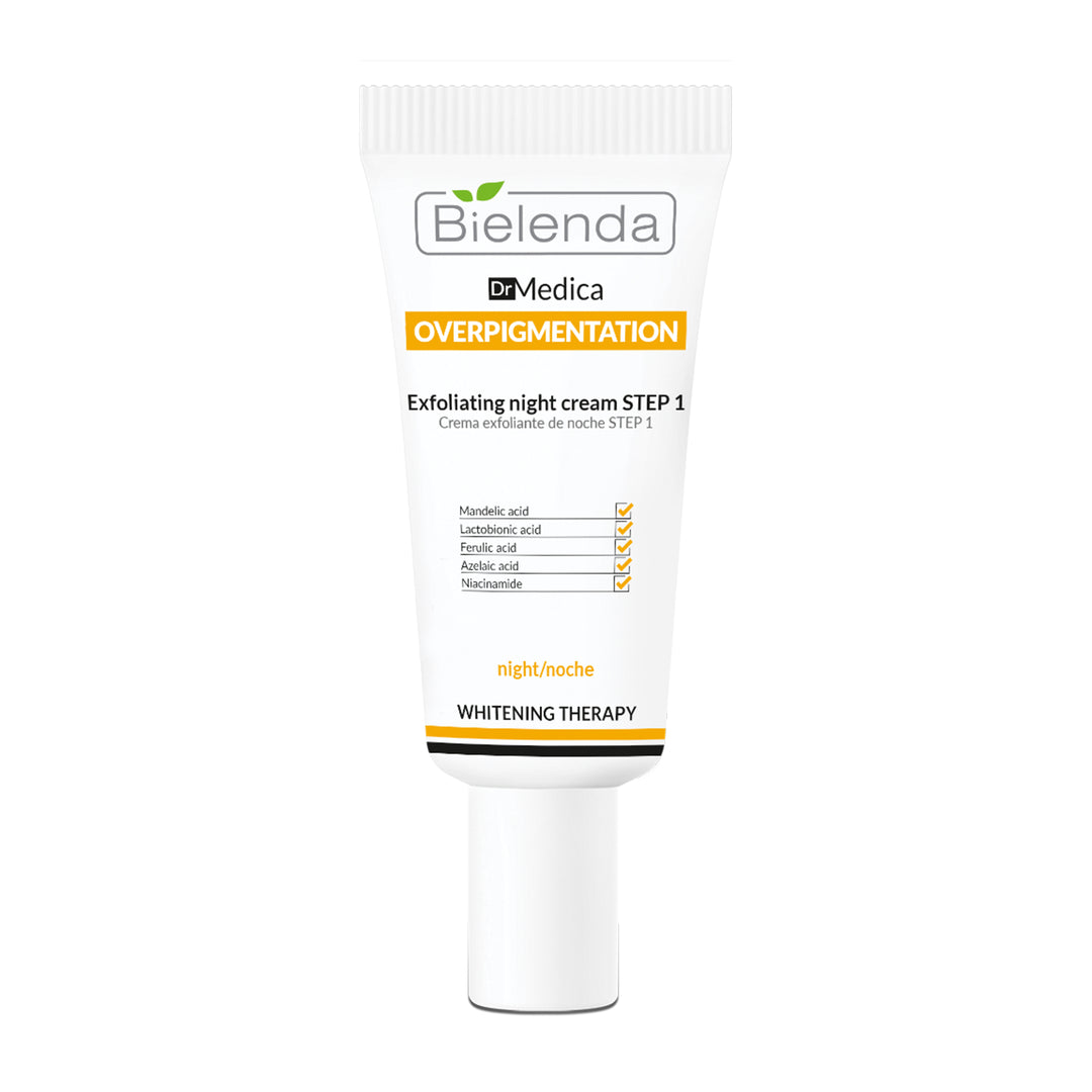 Bielenda Dr Medica Overpigmentation Exfoliating Night Cream STEP 1 z kwasem migdałowym ferulowym i azelainowym 30ml