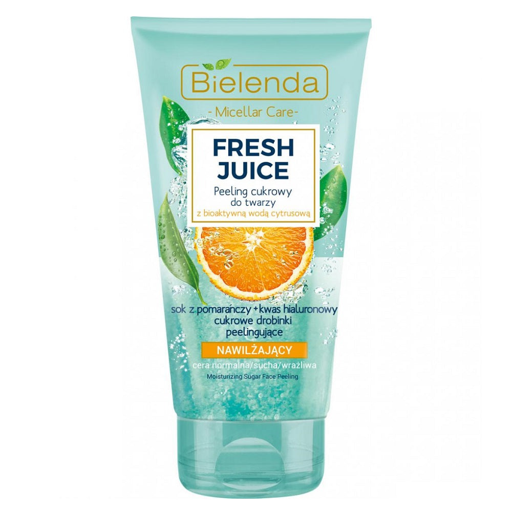 Bielenda Fresh Juice Nawilżający Peeling Cukrowy Do Twarzy z Sokiem Pomarańczowym 150g