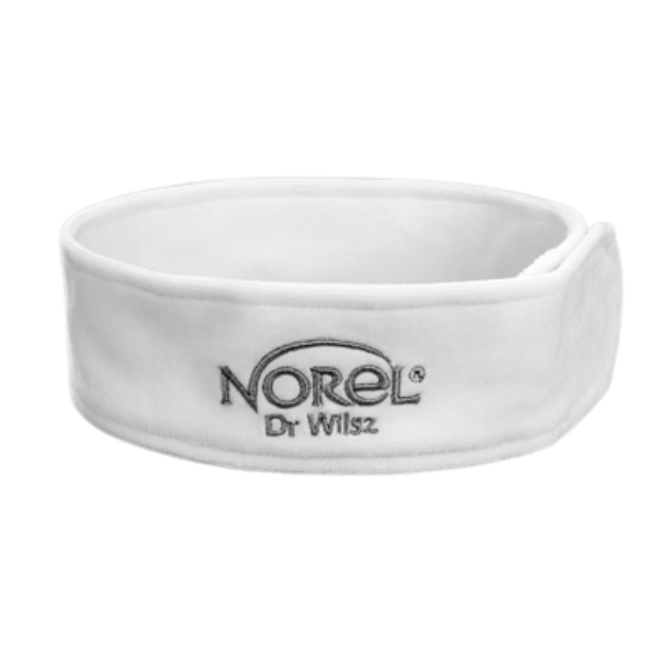 Norel Professional Terry Cloth Headband do zabiegów SPA Beauty w kolorze białym