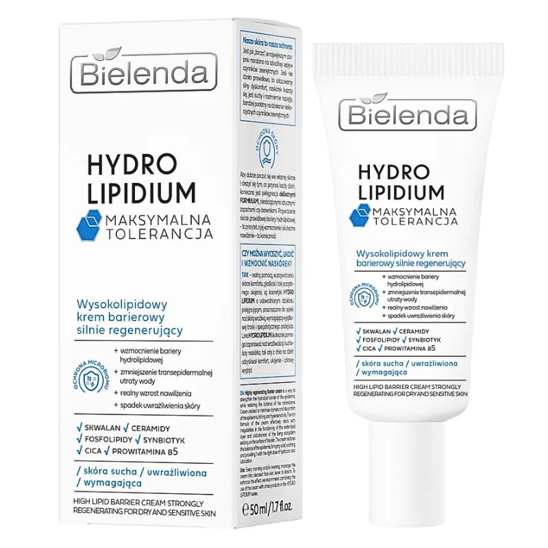 Bielenda Hydro Lipidium Maximum Tolerance Regenerujący Krem Barierowy Do Skóry Suchej I Wrażliwej 50ml