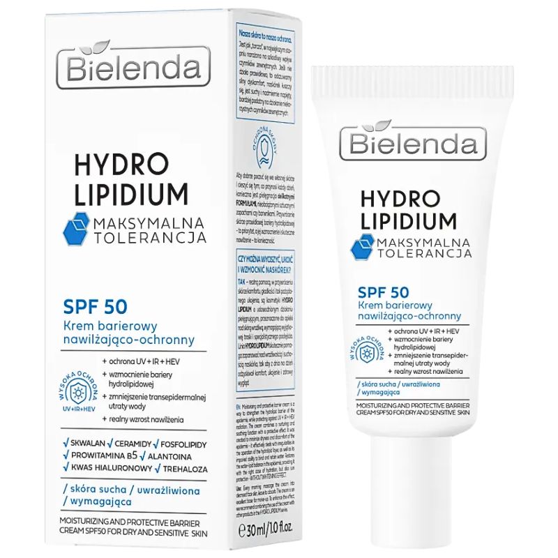 Bielenda Hydro Lipidium Maximun Tolerance Nawilżający krem ​​ochronny SPF50 30ml