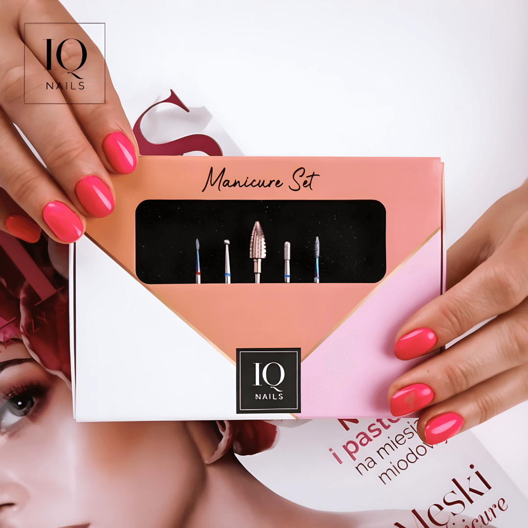 Zestaw IQ Nails Expert II Wiertła Do Żelu Lakierniczego Żelowego Akrylowego Usuwanie Skórek 5 szt.