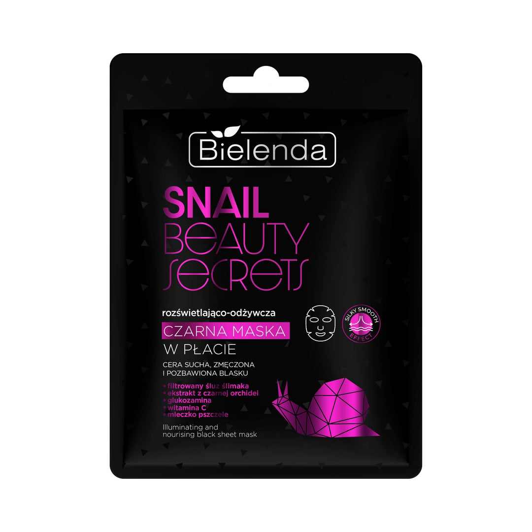 Bielenda Snail Beauty Secrets Illuminating & Nourishing Black Sheet Mask 1pc