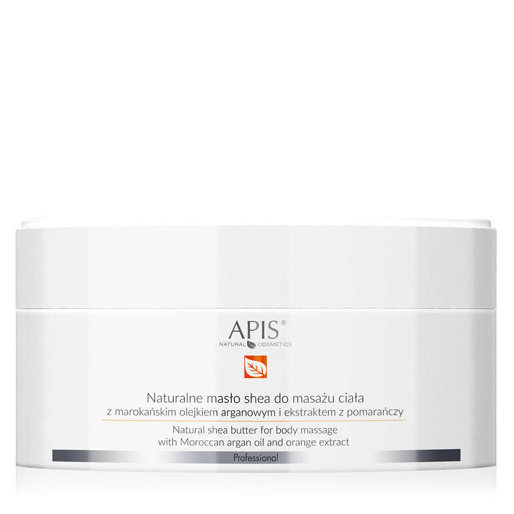 Apis Professional Orange Terapis Natural Shea Butter for Body Massage with Argan Oil and Orange Extract 200g