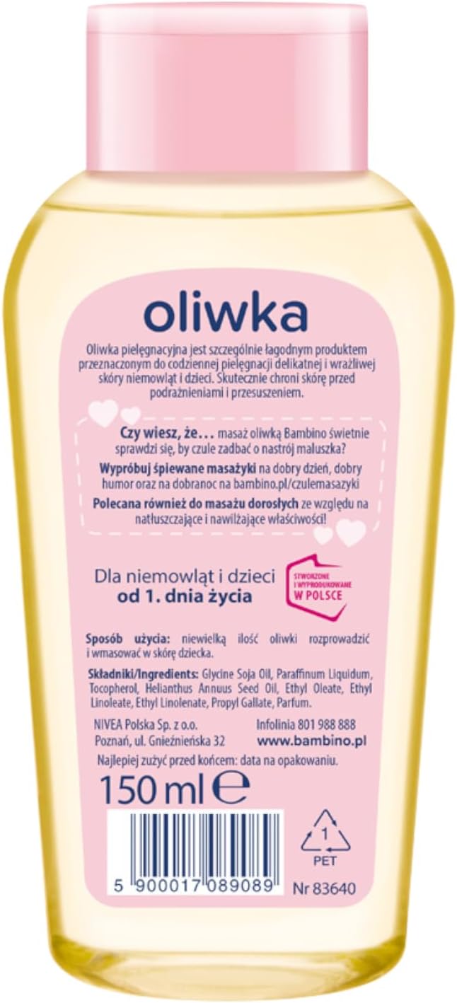 Bambino Oliwka dla Niemowląt – Delikatna Pielęgnacja od Pierwszych Dni - 150ml 5900017089089
