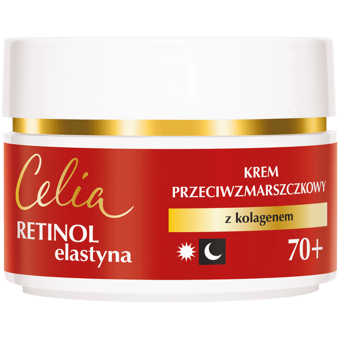 CELIA Retinol and Elastin 70 Plus Anti Wrinkle Cream with Collagen Day and Night 50 ml 5900525085856