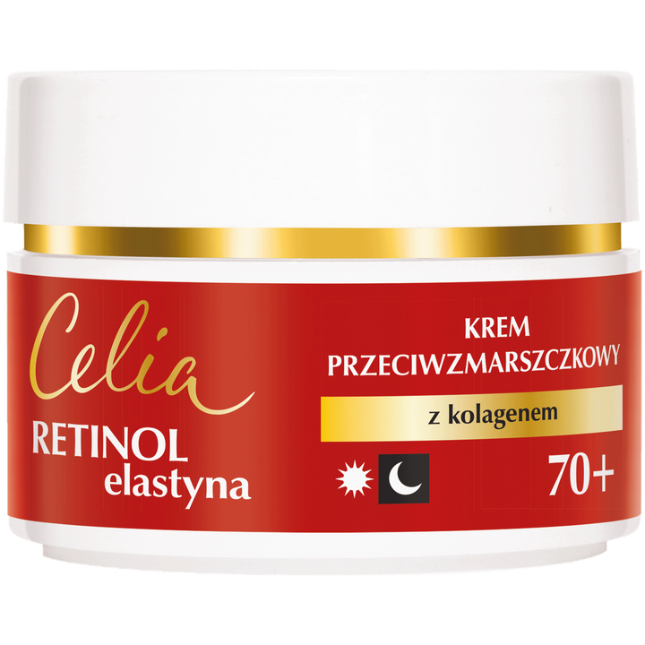 CELIA Retinol i Elastyna 70+ Przeciwzmarszczkowy Krem z Kolagenem na Dzień i Noc 50 ml 5900525085856