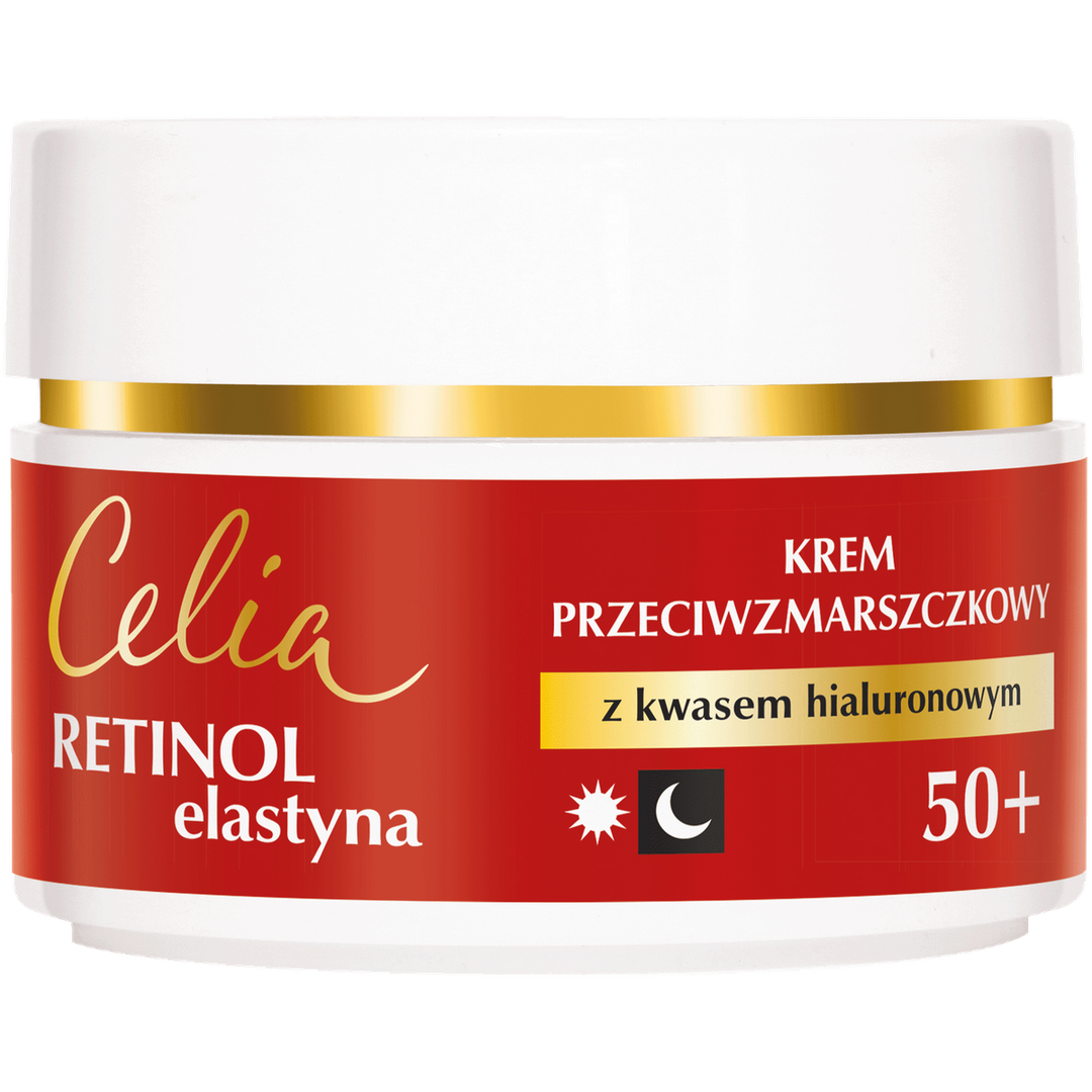 CELIA Retinol & Elastyna 50+ Krem Przeciwzmarszczkowy z Kwasem Hialuronowym na Dzień i Noc 50 ml