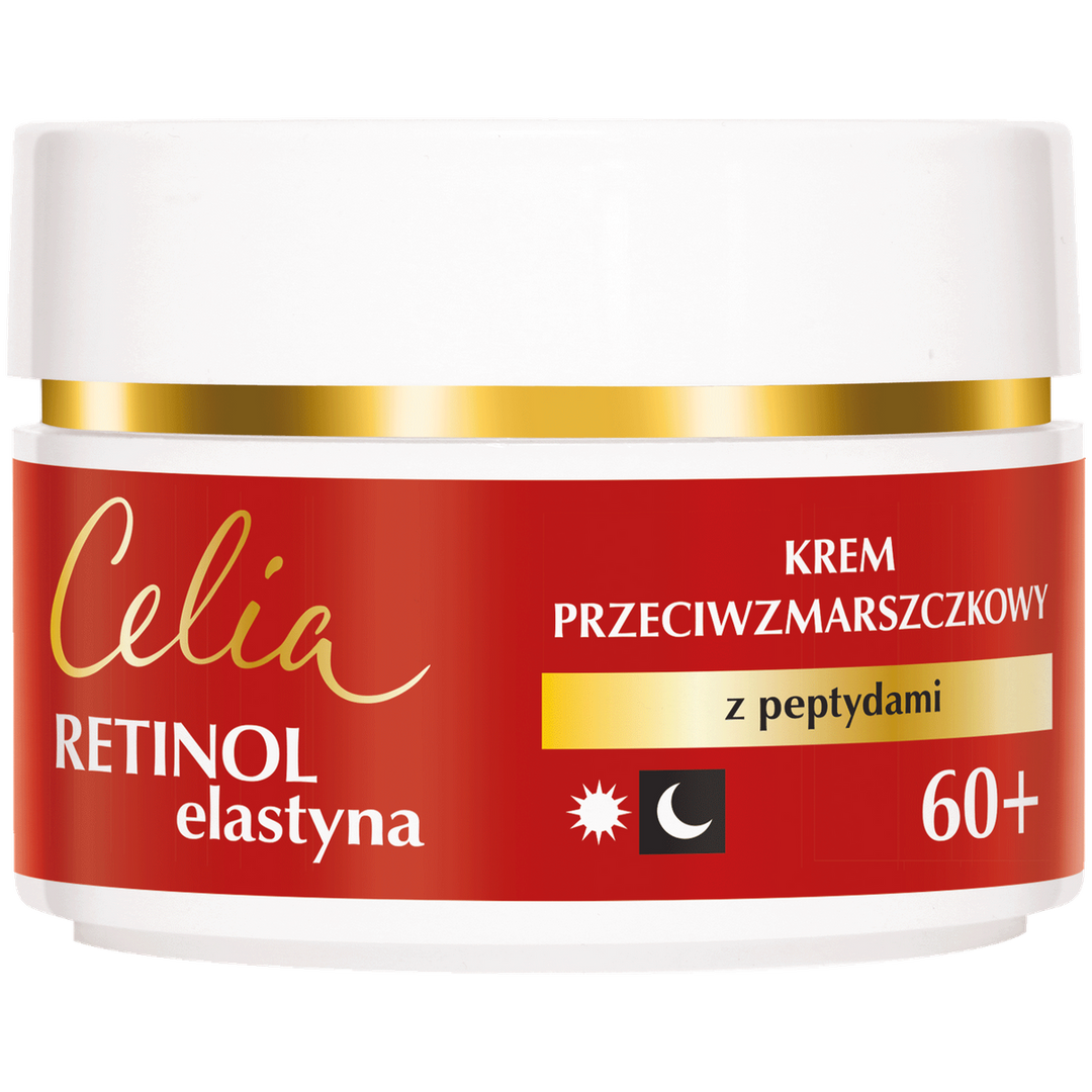 CELIA Retinol i Elastyna 60+ Przeciwzmarszczkowy Krem z Peptydami na Dzień i Noc 50 ml 5900525085849