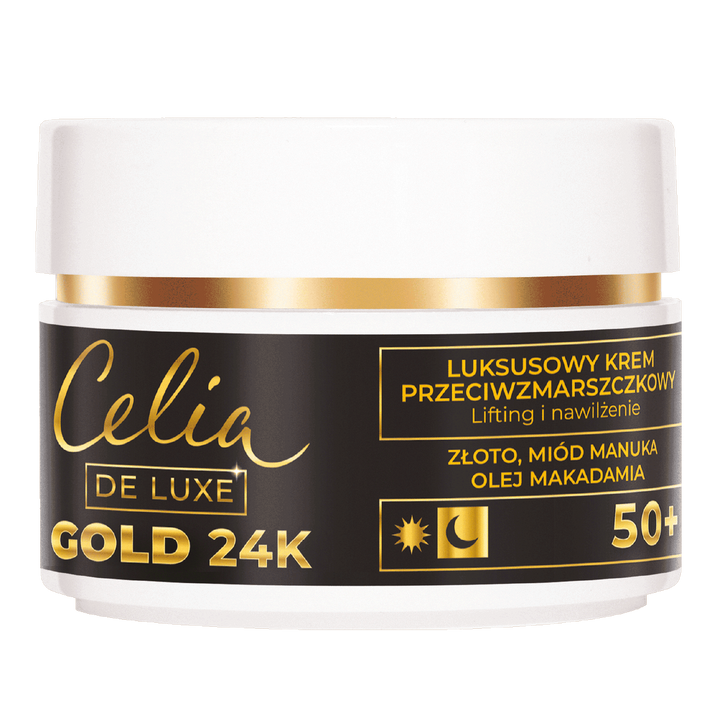 CELIA Gold 24K 50+ Luksusowy Przeciwzmarszczkowy Krem Liftingujący i Nawilżający 50 ml 5900525065452