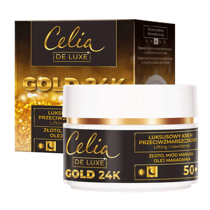 CELIA Gold 24K 50+ Luksusowy Przeciwzmarszczkowy Krem Liftingujący i Nawilżający 50 ml 5900525065452