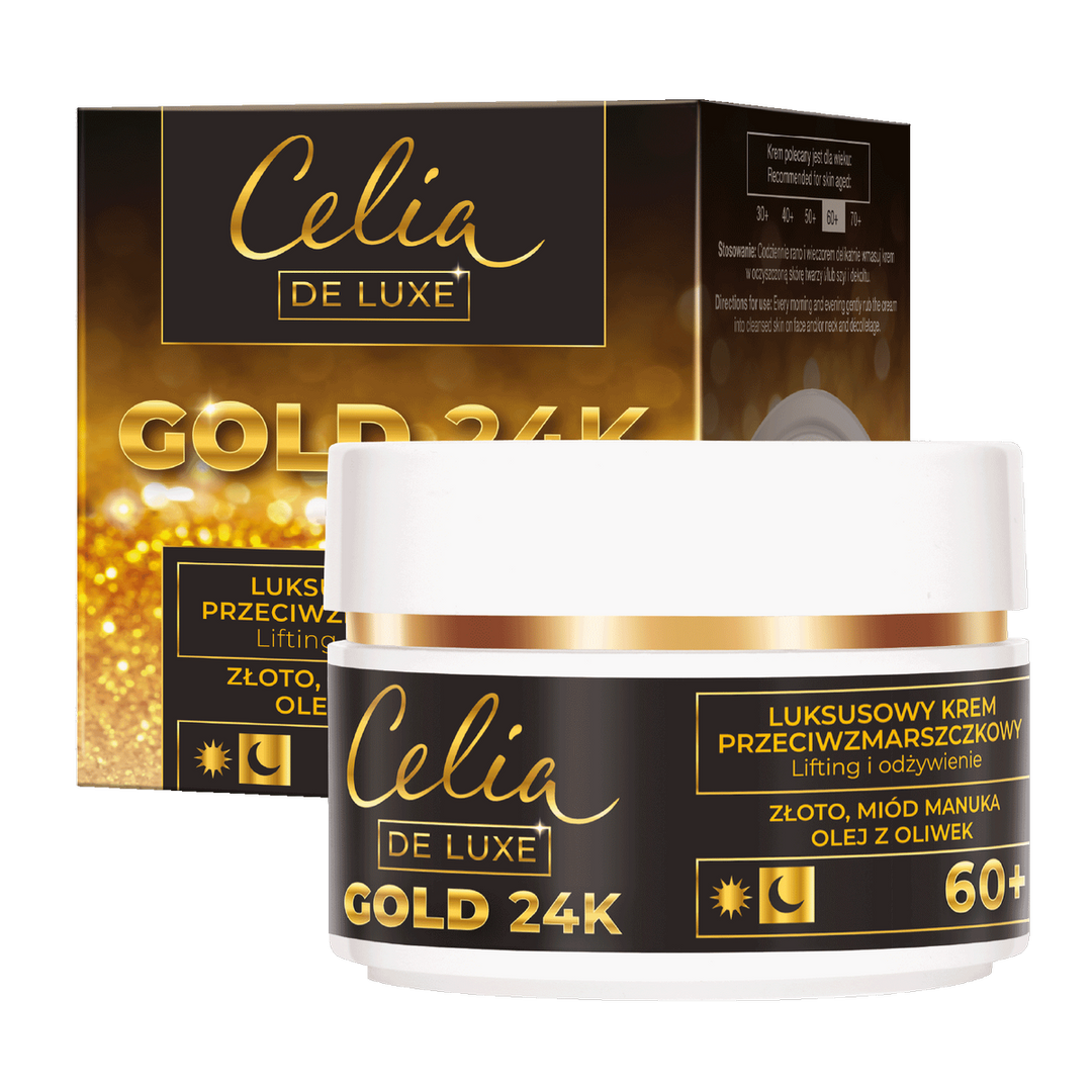 CELIA Gold 24K 60 Plus Luxury Anti Wrinkle Cream Lifting and Nourishment 50 ml 5900525065469