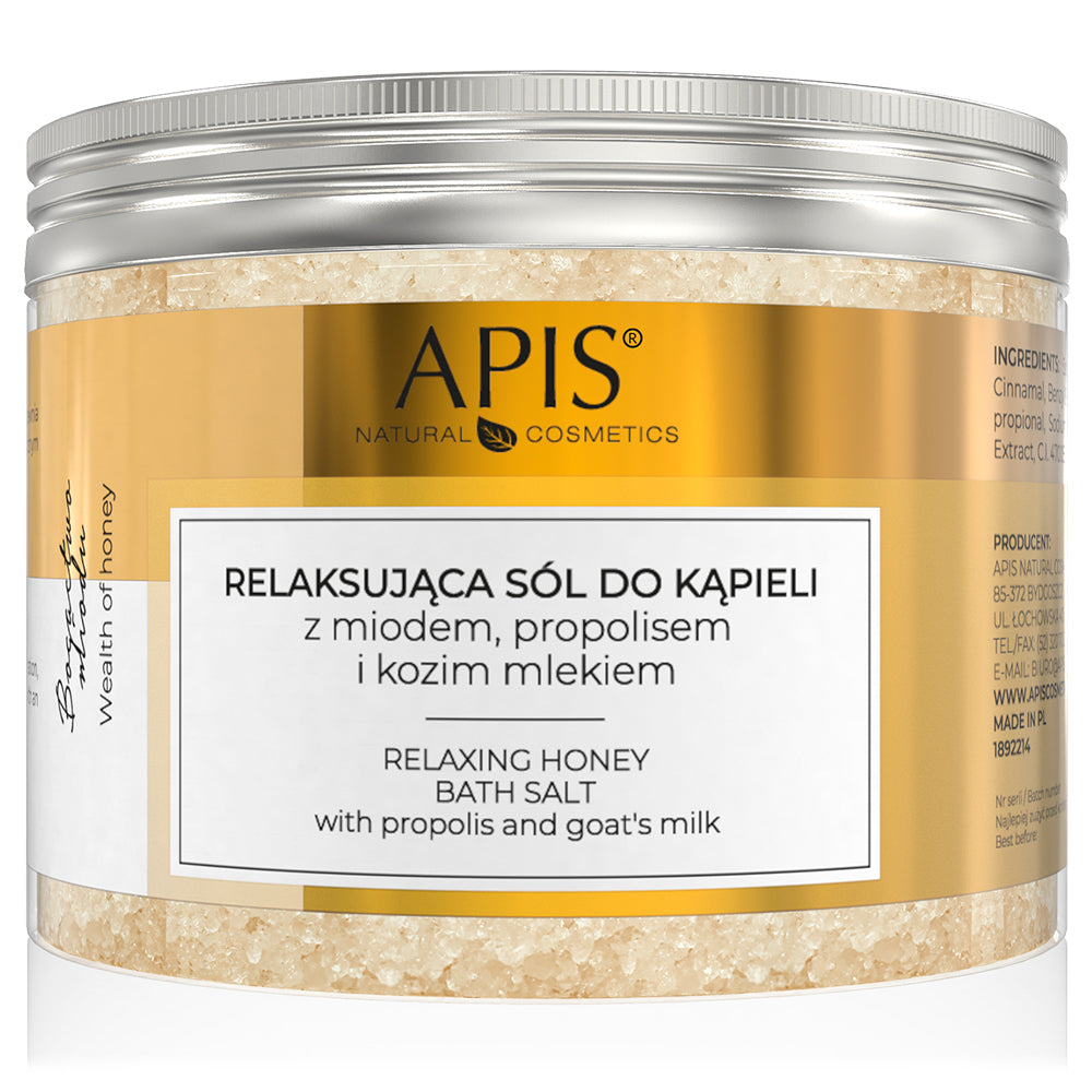 Apis Wealth of Honey 99% Natural Ingredients Relaxing Bath Salt with Honey and Turmeric 650g