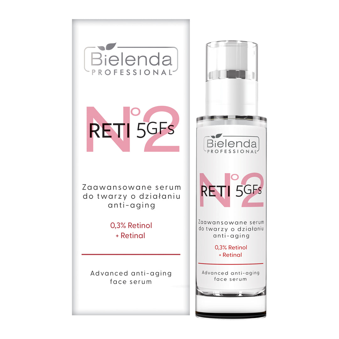 Bielenda Professional Reti 5GFs Zaawansowane Serum Przeciwstarzeniowe Do Skóry Dojrzałej z 0,3 Retinolem i Retinolem 30ml