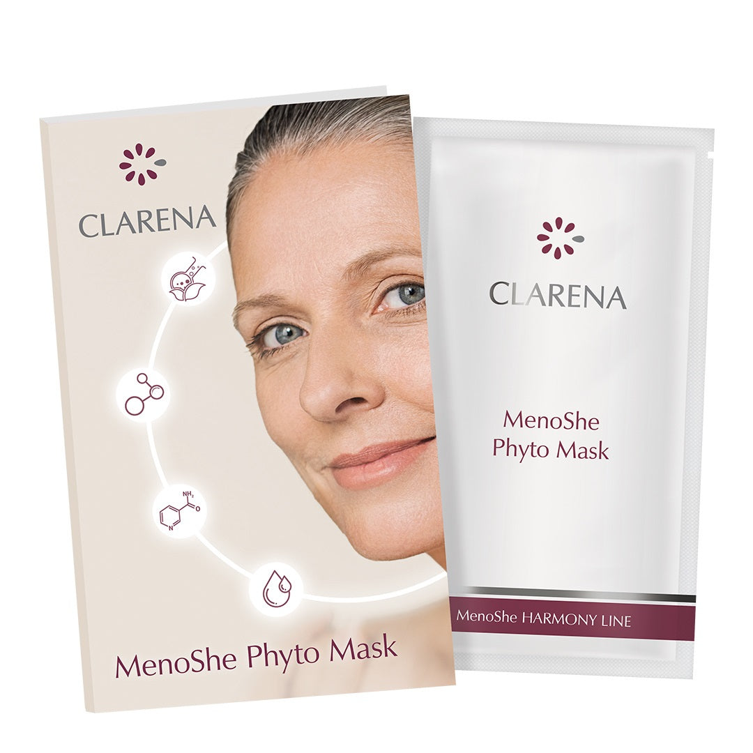 Clarena MenoShe Rejuvenating Phytocomplex Face Mask dla skóry dojrzałej i menopauzalnej 5ml