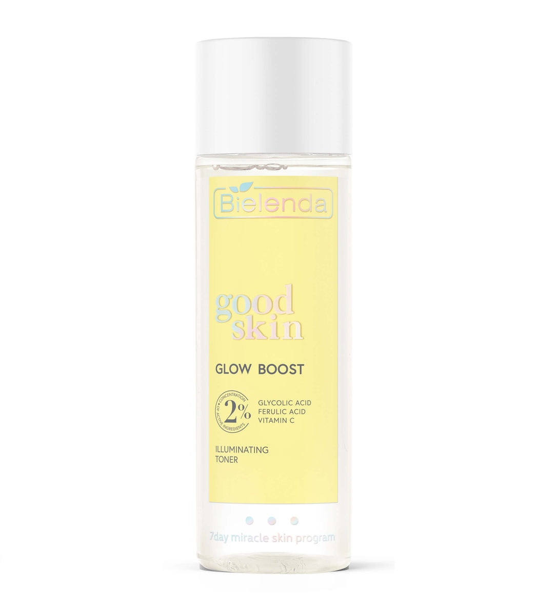 Bielenda Good Skin Glow Boost Rozświetlający Tonik - 2% Kwas Glikolowy, Witamina C, Kwas Ferulowy 200ml