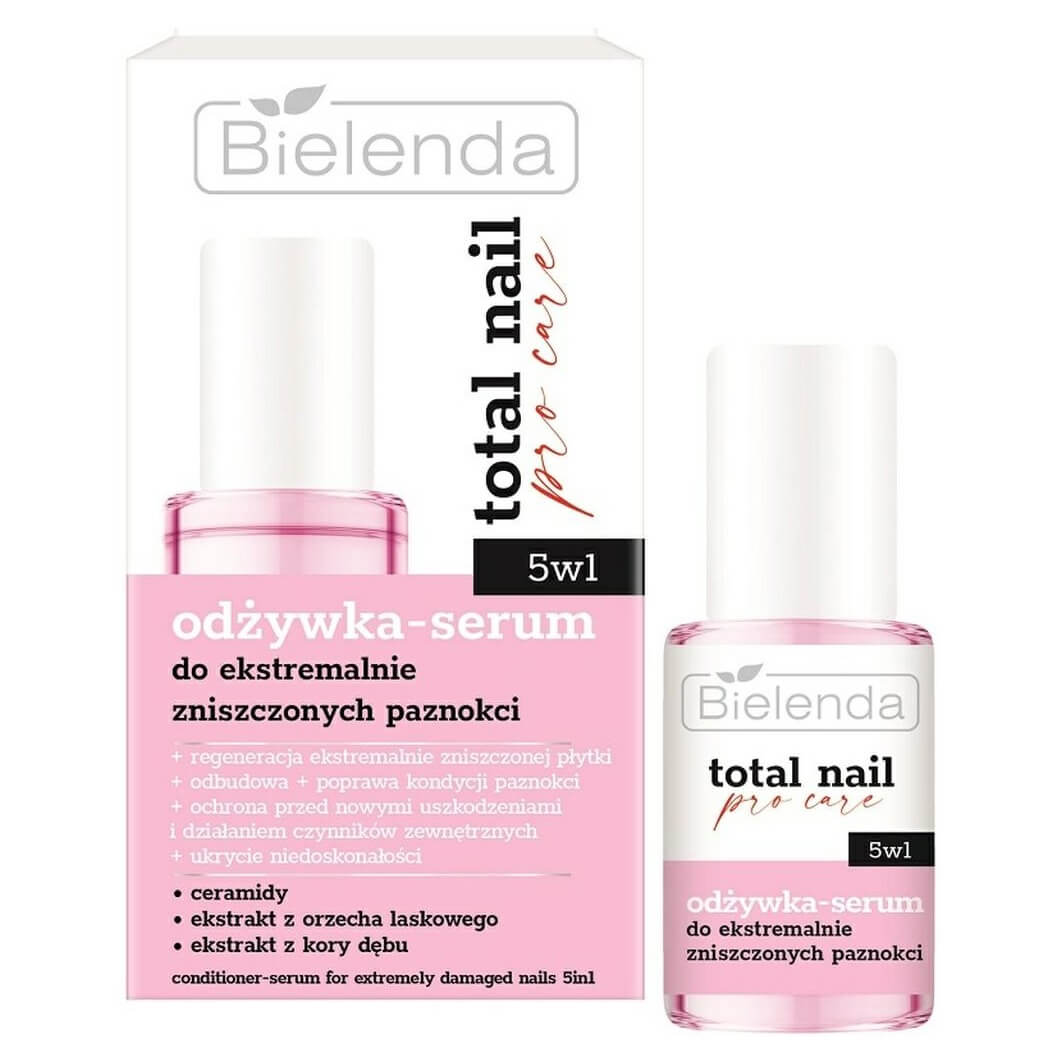 Bielenda Total Nail Pro Care 5w1 Odżywka Serum Do Bardzo Zniszczonych Paznokci 10ml