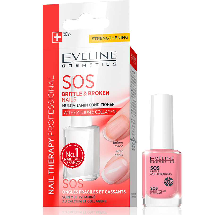 Eveline Nail Therapy SOS Wzmacniająca odżywka z wapniem i kolagenem 12ml