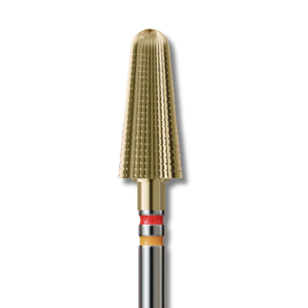 IQ Nails DuoFrez Tungsten Carbide Nail Drill Bit Cone Shaped Bidirectional Cross Cut 6mm ZRN Coating 201RLF HP.060